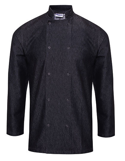 Premier Workwear - Denim Chef´s Jacket - Black Denim (ca. Pantone 433C)