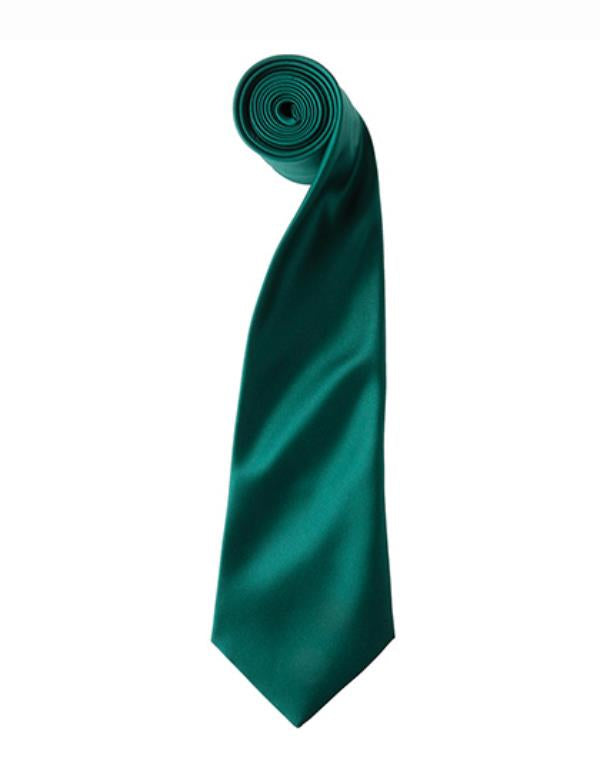 Premier - Colours Collection Satin Tie - Bottle Green