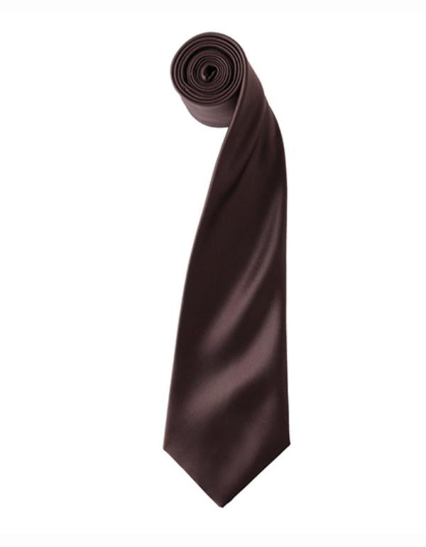Premier - Colours Collection Satin Tie - Brown