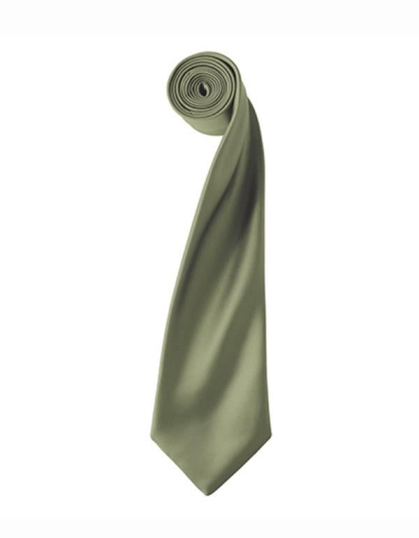 Premier - Colours Collection Satin Tie - Olive