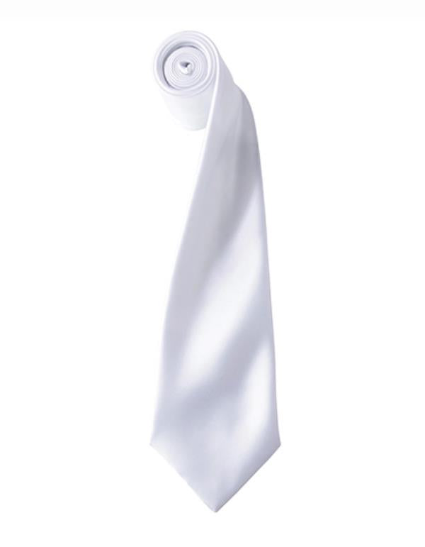 Premier - Colours Collection Satin Tie - White