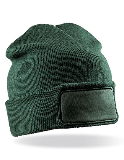 Result Winter Essentials - Dubbellaags Knitted Muts met Patch - Bottle