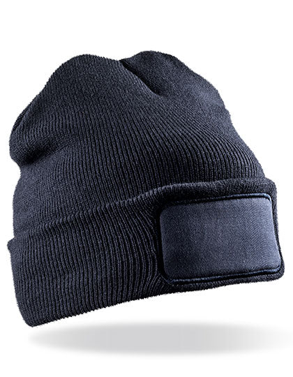 Result Winter Essentials - Dubbellaags Knitted Muts met Patch - Navy