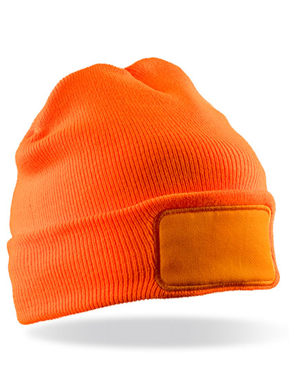 Result Winter Essentials - Dubbellaagse Knitted Thinsulate Printers Muts - Fluorescent Orange