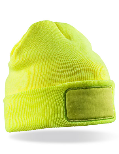 Result Winter Essentials - Dubbellaagse Knitted Thinsulate Printers Muts - Fluorescent Yellow
