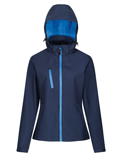 Regatta Professional - Women´s Venturer 3-Layer Printable Hooded Softshell Jacket - Navy / French Blue