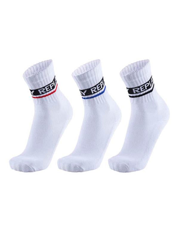 Replay - 3 Pack Tennis Sokken - White/White