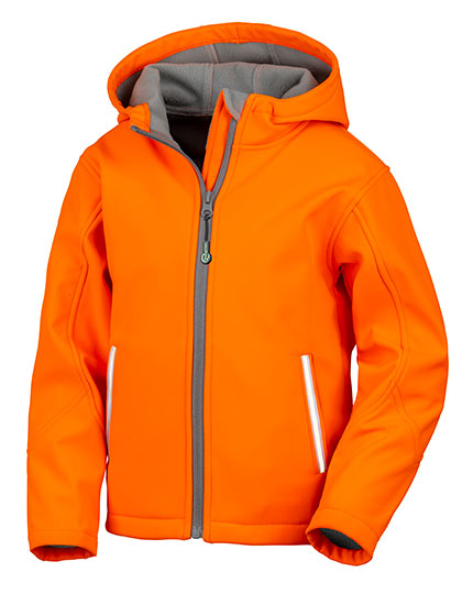 Result Core - Junior TX Performance Hooded Soft Shell Jacket - Neon Orange
