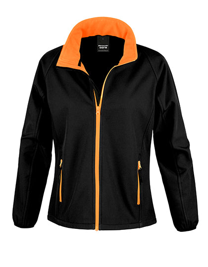 Result Genuine Recycled - Women´s Printable Softshell Jacket with Recycled Fleece Inner - Black / Orange