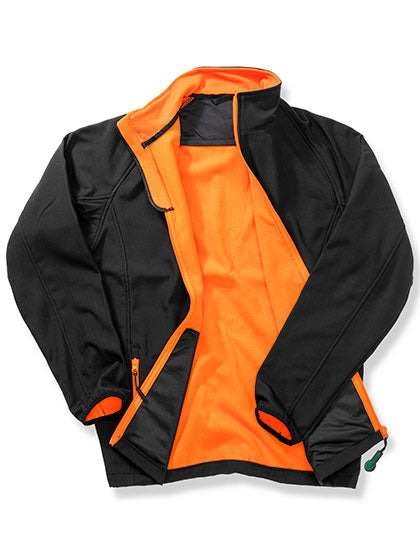 Result Genuine Recycled - Men's Printable Softshell Jacket with Recycled Fleece Inner - Black / Orange