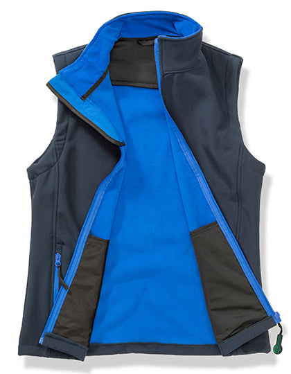 Result Genuine Recycled - Women´s Printable Softshell Bodywarmer with Recycled Fleece Inner - Navy / Royal