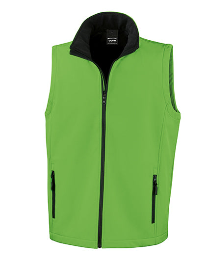 Result Genuine Recycled - Men's Printable Softshell Bodywarmer with Recycled Fleece Inner - Vivid Green / Black