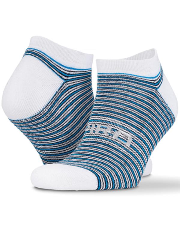 SPIRO - 3-Pack Mixed Striped Coolmax Sneaker Sokken- White/Grey