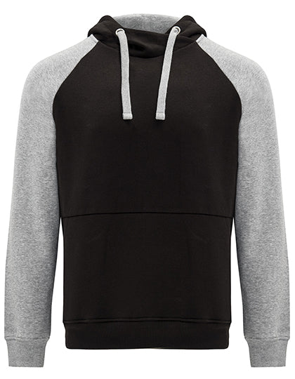 Roly - Badet Twee Kleurige Hoodie - Black 02/Heather Grey 58