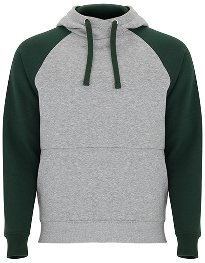 Roly - Badet Twee Kleurige Hoodie - Heather Grey 58/Bottle Green 56