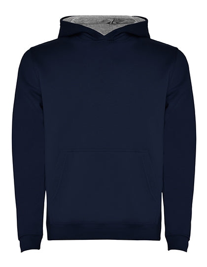 Roly - Kids´ Urban Hooded Sweatshirt - Navy Blue 55 / Heather Grey 58