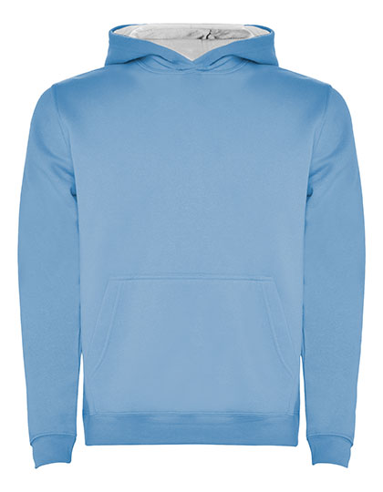 Roly - Kids´ Urban Hooded Sweatshirt - Sky Blue 10 / White 01