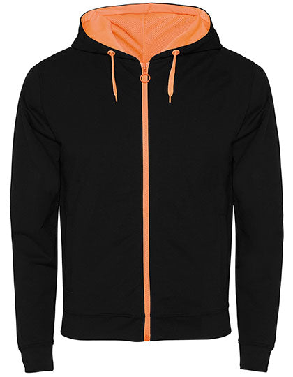 Roly - Fuji Sweater met Rits - Black 02/Fluor Orange 223