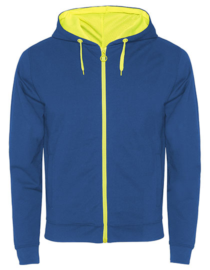 Roly - Fuji Sweater met Rits - Royal Blue 05/Fluor Yellow 221