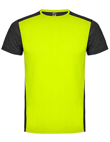 Roly Sport - Zolder T-Shirt - Fluor Yellow 221/Heather Black 243