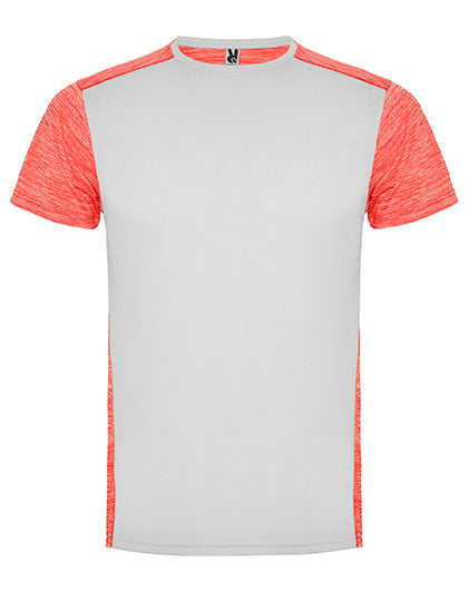 Roly Sport - Zolder T-Shirt - White 01/Heather Fluor Coral 244