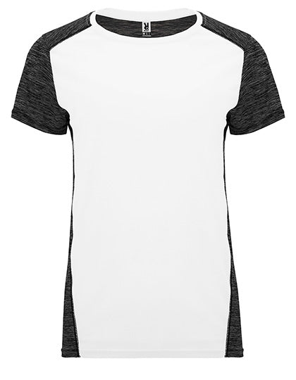 Roly Sport - Zolder Dames T-Shirt - White 01/Heather Black 243