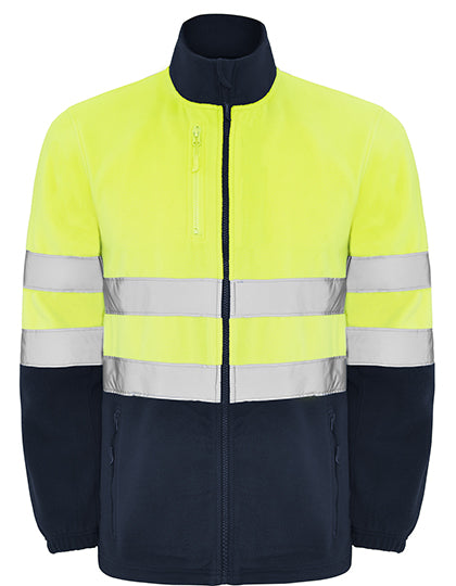 Roly Workwear - Altair Fleece Jacket - Navy Blue 55 / Fluor Yellow 221