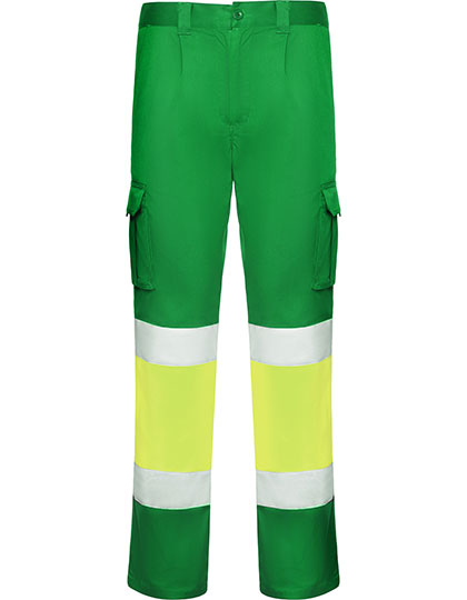 Roly Workwear - Trousers Daily Stretch Hi-Viz - Garden Green 52 / Fluor Yellow 221