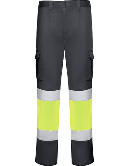 Roly Workwear - Trousers Daily Stretch Hi-Viz - Lead 23 / Fluor Yellow 221