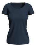 Claire Crew Neck  Dames T-Shirt- Blue Midnight