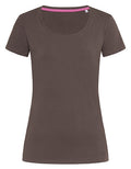 Claire Crew Neck  Dames T-Shirt- Dark Chocolate