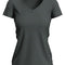 Claire V-Hals Dames T-Shirt- Slate Grey (Effen)
