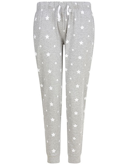 SF Women - Cuffed Dames Lounge Broek - Heather Grey/White Stars