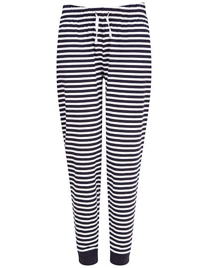 SF Women - Cuffed Dames Lounge Broek - Navy/White Stripes