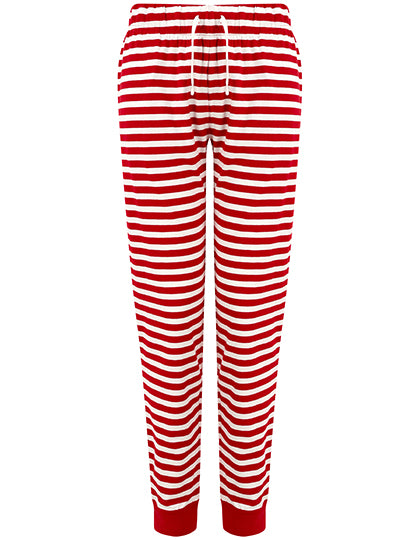 SF Women - Cuffed Dames Lounge Broek - Red/White Stripes