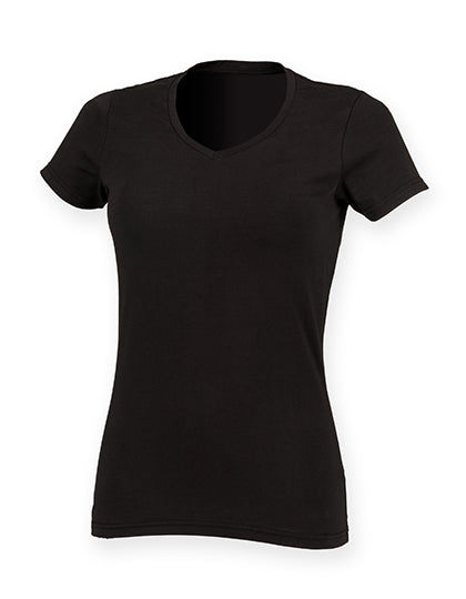 SF Women - Feel Good Stretch V-Hals Dames T-Shirt - Black