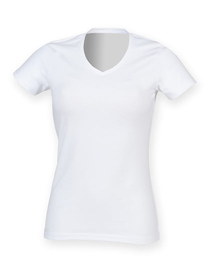 SF Women - Feel Good Stretch V-Hals Dames T-Shirt - White