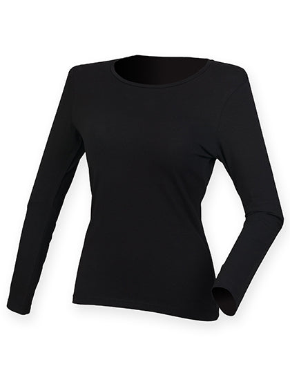 SF Women - Feel Good Long Sleeve Dames Stretch T-Shirt - Black