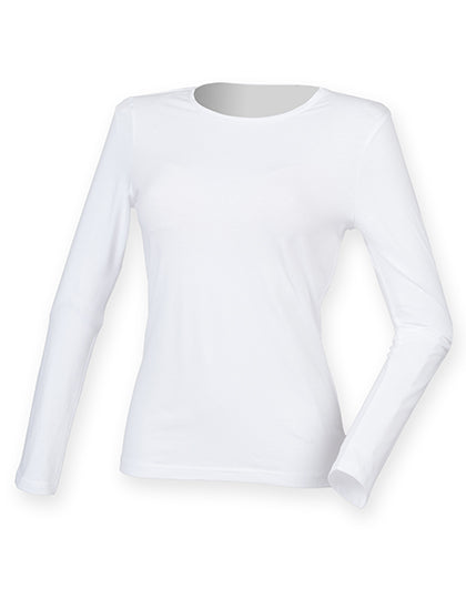 SF Women - Feel Good Long Sleeve Dames Stretch T-Shirt - White