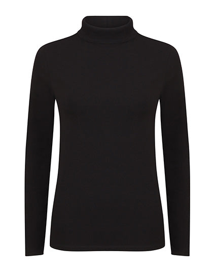 SF Women -  Feel Good Roll Neck Dames Longsleeve T-Shirt - Black
