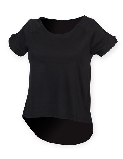 SF Women - Drop Tail Dames T-Shirt - Black