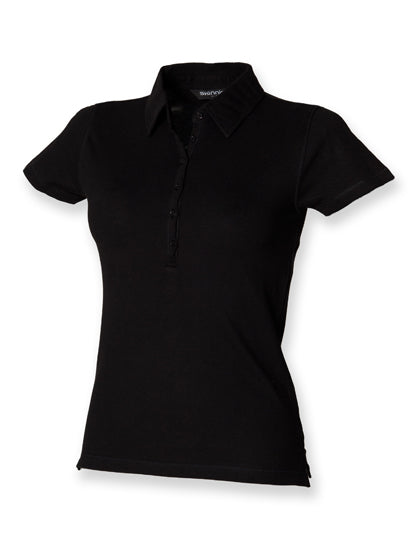 SF Women - Short Sleeved Dames Polo - Black