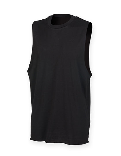 SF Men - High Neck Slash Armhole Tanktop - Black