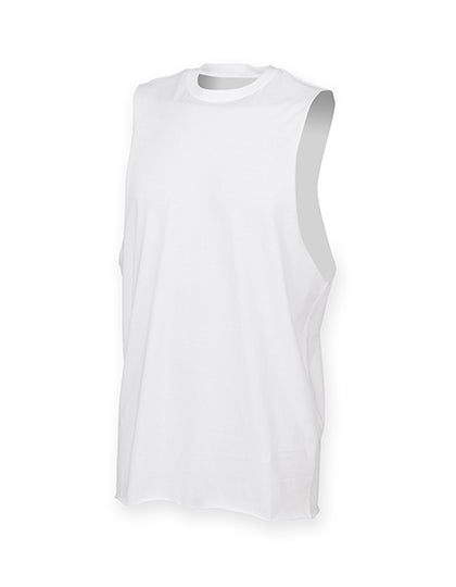 SF Men - High Neck Slash Armhole Tanktop - White