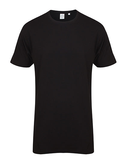 SF Men - Longline T-Shirt met Ronde Achterkant - Black