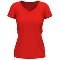Claire V-Hals Dames T-Shirt- Scarlet Red
