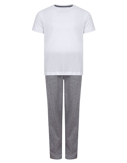 Towel City - Set In Lange Broek Kinder Pyjama Set - White/Heather Grey
