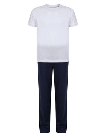 Towel City - Set In Lange Broek Kinder Pyjama Set - White/Navy