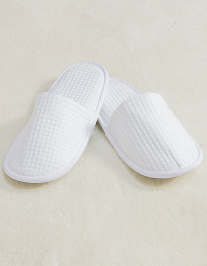 Towel City - Waffle Mule Slippers - White
