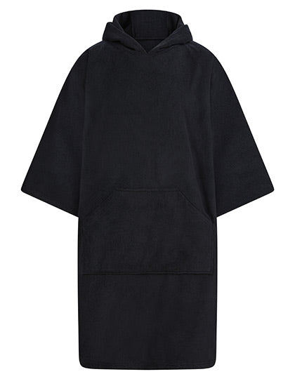Towel City - Towelling Poncho - Black
